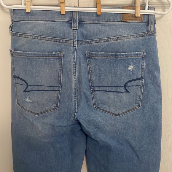 American Eagle 6 (Regular) | Super Hi-Rise Blue Jeggings - Picture 3 of 6
